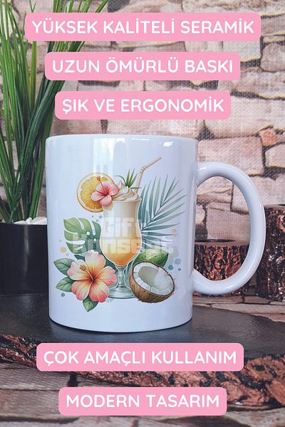 giftkonsept Tropical Cocktail Printed Gift Mug
