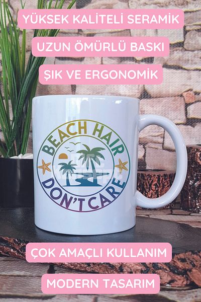 giftkonsept Beach Hair Dont Care Printed Gift Mug