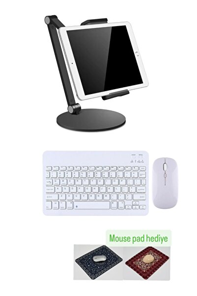 corcishop Samsung Galaxy Tab S6 Lite 10.4'' SM-P610 Uyumlu Stand Ayarlanabilir Klavye Mouse Set