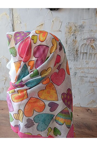 Nilbutik Kız Çocuk Temalı Pamuklu Çocuk Eşarp 80*80cm