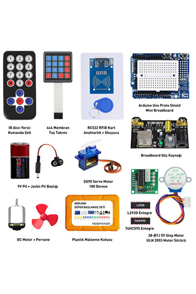 Kidsmaker Arduino Set 292 Parça Full Başlangıç Seti ( Malzeme Kutulu )