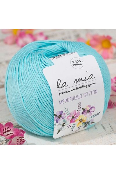 shop خيط حياكة يدوي من القطن المرسيريزد باللون الأزرق الفاتح من La Mia - 123 - 33589
