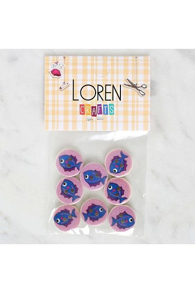 deposite Loren Crafts 8-Piece Fish Button - 1163