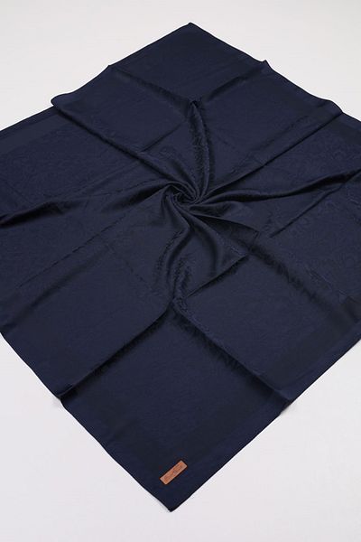 scarfella Self Patterned Jacquard Scarf - Pattern-15 - Navy Blue