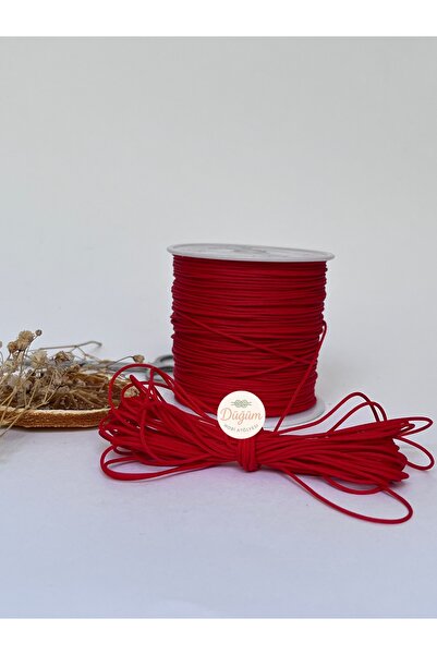Düğüm Hobi Atölyesi 0.8 Mm Kırmızı Paracord Paraşüt Ipi 10 Metre Bileklik Tes...