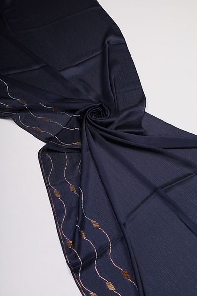 FİVE Πέντε Πέτρες Jan Jan Shawl - Pattern-02 - Navy Blue