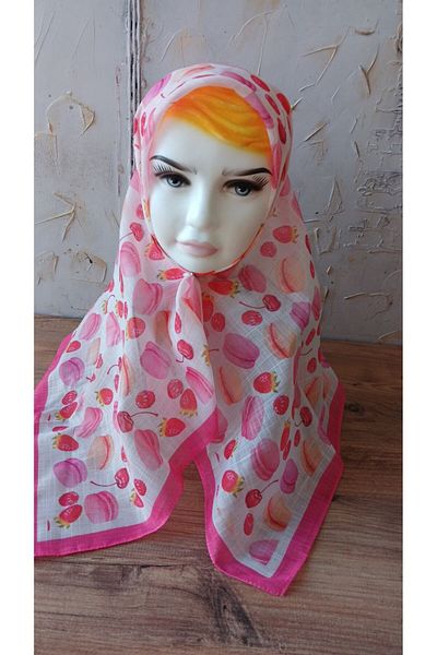 Nilbutik Girl's Themed Cotton Children's Scarf 80*80cm