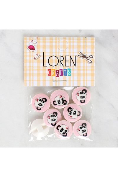 BRL Loren Crafts 8 τεμαχίων Panda Button - 1054