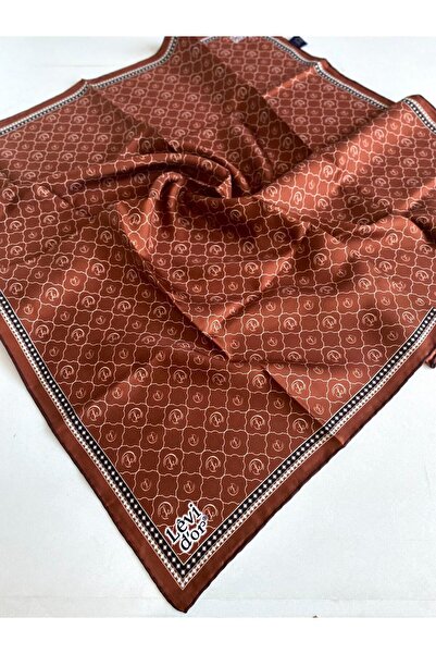 Levidor Eșarfă din mătase pură Tivil 49248 Taba cu model mixt