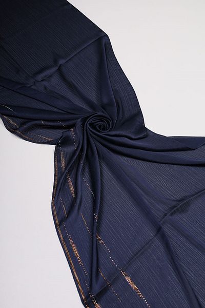 FİVE Πέντε Πέτρες Jan Jan Shawl - Pattern-01 - Navy Blue