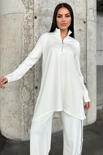 NEW LAVİVA Women's Piping Detailed Turtleneck with Elastic Waist Two Thread Bottom Top Suit Suitable for Hijab 700-3670