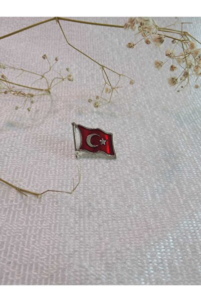 MODA MANANI Metalik Türk Bayrağı Rozet Broşür