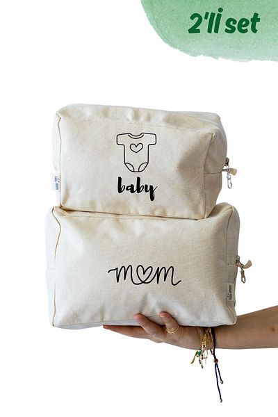 Mama Yoyo Baby&Kids حقيبة تنظيم مطبوعة للأم والطفل مكونة من قطعتين حقيبة للعناية بالطفل من المستشفى