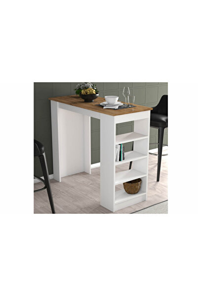 Kervancı Mobilya Zole Mutfak Masası - Beyaz / Ceviz