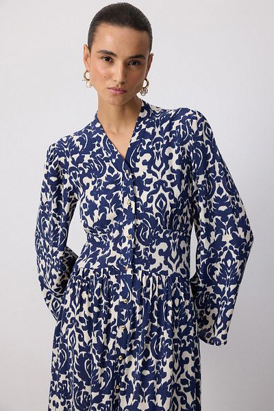 Touché Privé Patterned Viscosin Shirt Dress