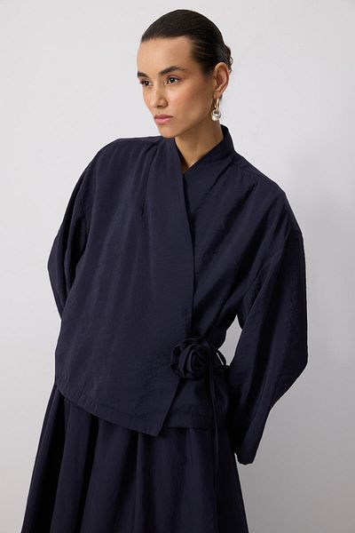 Touché Privé Flower Detail Modal Jacket Skirt Set