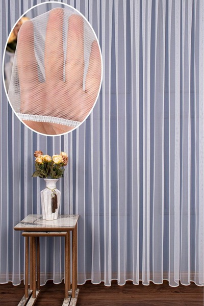 Buem Grek White Tulle Curtain 1 / 3 Tight Pleated Ironing No Crease Tulle, Backdrop, Curtain,