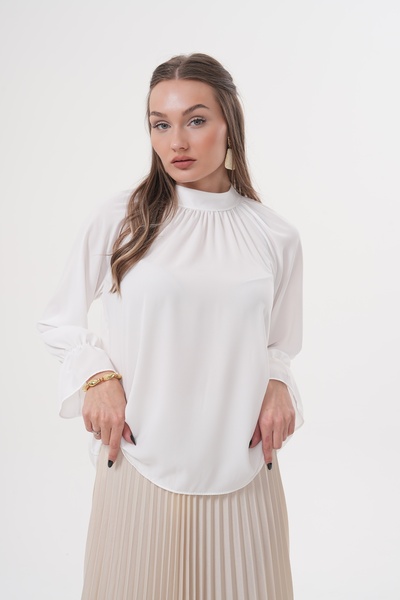 GOFRE BALON KOL DEYİTAYLI PAMUK GÖMLEK