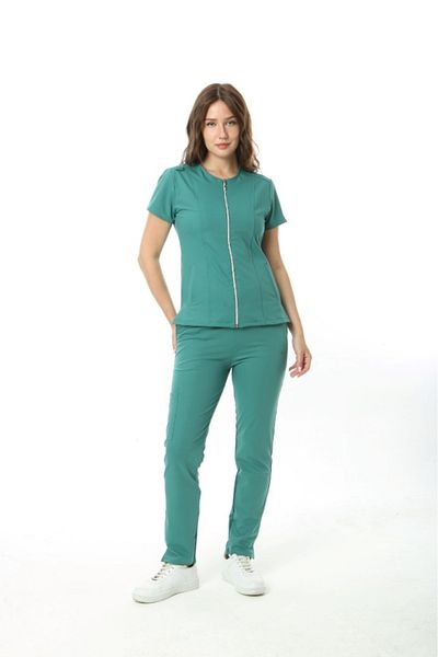 İBA MEDİKAL Costum medical Platinum cu fermoar chirurgical verde