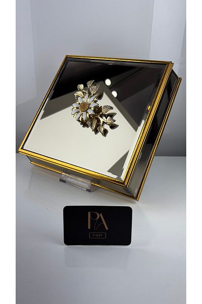 Palpe Mirrored Box Gondola Candy Bowl Presenter Promise Engagement Girl Ask Chocolate Holder Decorative Object Trinket Ornament