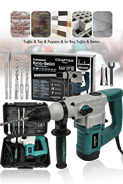 CRAFTERTOOLS Profesyonel 6 kg 28mm Kırıcı Delici Hilti 4.5 Joule Darbeli Matkap