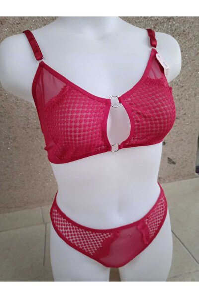 LİA Underwear مجموعة برايت بدون حمالة صدر باللون الأحمر