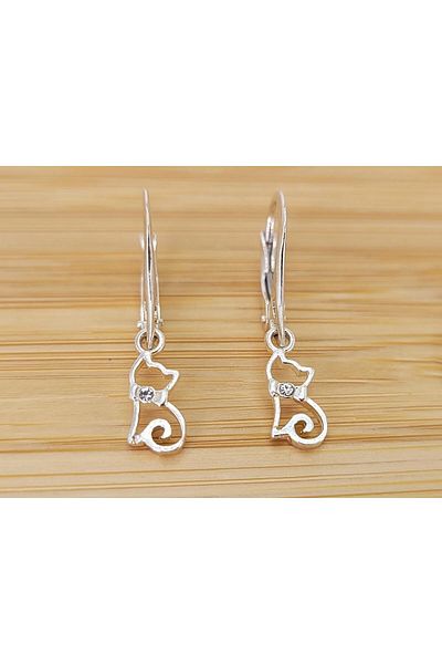 Atellier Wearable Art Pretty Kitty silver earrings