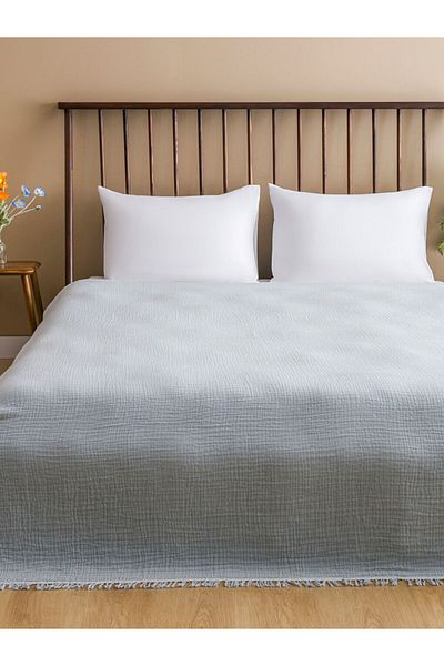 LC Waikiki Blue Double Cotton Bedspread