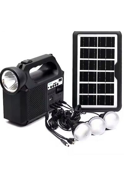 Brivoo® Solar Panel Set with 3 LED Bulbs, USB Charger, and Flashlight GD-Light 8017 Plus, Brivoo