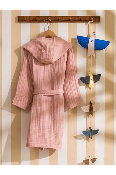 LC Waikiki Pink Hooded Girl's Bathrobe