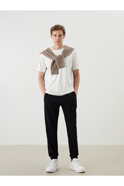 LC Waikiki Μαύρο ανδρικό αθλητικό παντελόνι Standard Fit