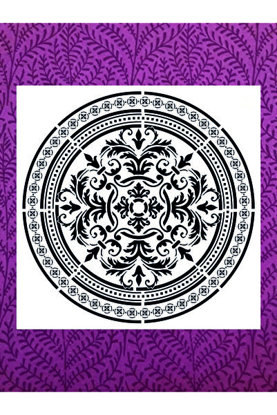 Stencilsarayi STENCİL SARAYİ BOYAMA ŞABLON DAMASK ÇİNİ MANDALA - 2020 ÖLÇÜ 60X60