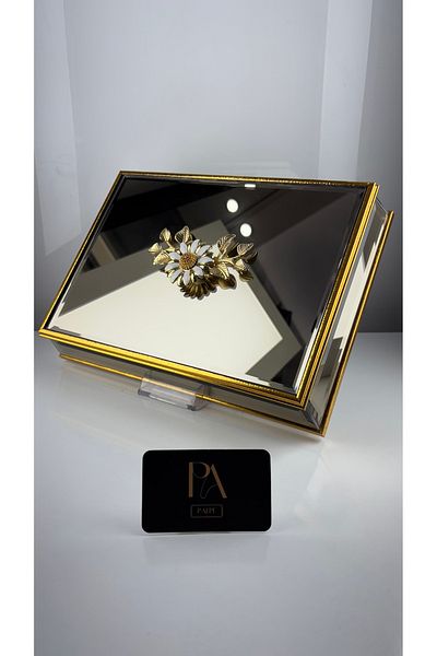 Palpe Mirrored Box Gondola Candy Bowl Presenter Promise Engagement Girl Ask Chocolate Holder Decorative Object Trinket Ornament