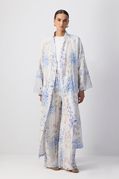 Touché Privé طقم بنطلون كيمونو منقوش
