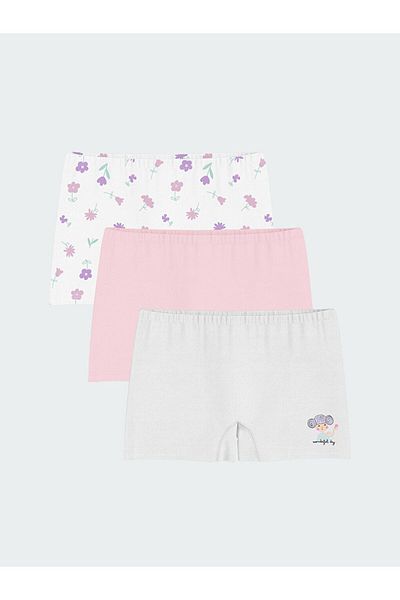 LC Waikiki New Season Floral Girl's Boxer 3-Piece - S57695Z4