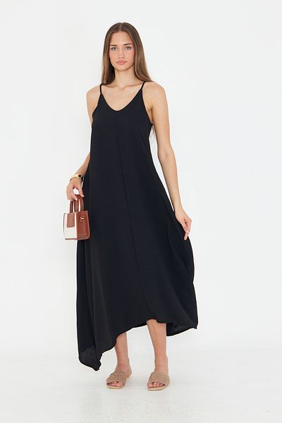 let s shine Women's Aerobin Fabric Adjustable Strap Long Dress