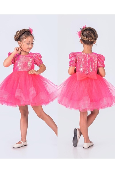 Fatma Kına Fenomen Kids Payetli balerin elbise