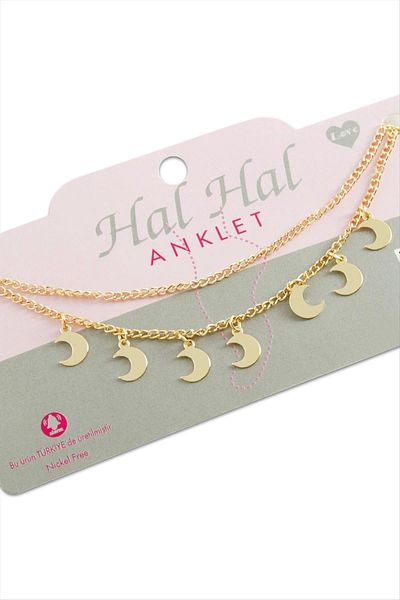 LiderGlobal Crescent Double Chain Anklet
