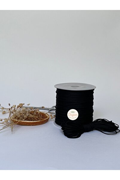 Düğüm Hobi Atölyesi 1 mm Siyah Paracord Paraşüt İpi 3 Metre Bileklik Tesbih K...