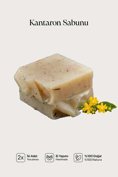 Cageartstudio Natural St. John's Wort Soap 2 Pack - 100% Handmade and Natural, Skin Friendly, Chemical Free (2 Pieces)