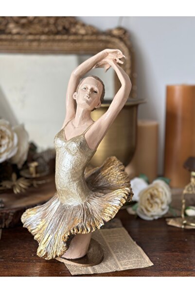 Handmadesign El boyaması polyester altın yaldız detaylı balerin kız kadın bib...