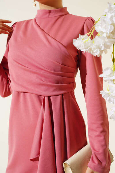 Sura Fashion Nalan Eteği Fırfırlı Elbise