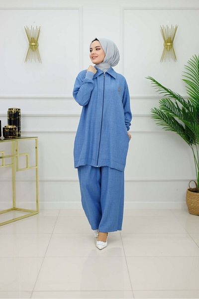 Enans Design Women's Hijab 2 Piece Set Jacket & Pants