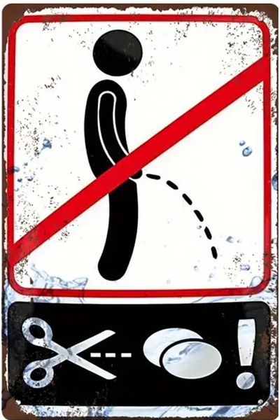 sıradışıhediyem Ponder Retro Warning and Orientation Board 20X30 cm Metal