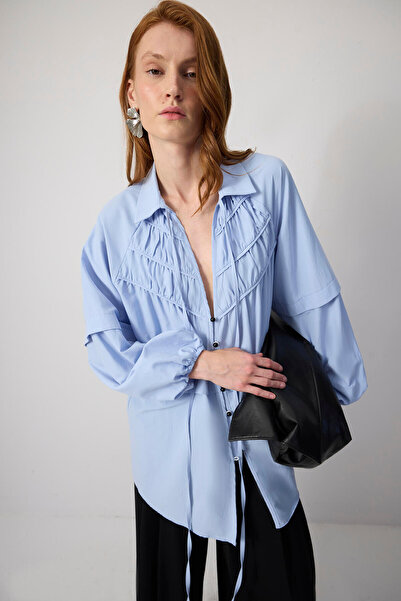 Touché Privé Cămașă POPLIN CU DETALET FERMĂT