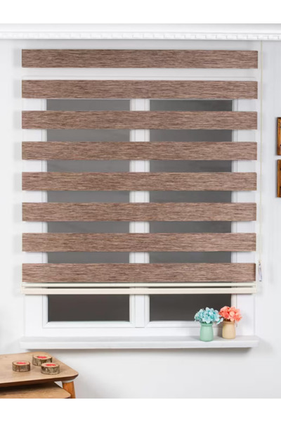 Eperdem Stor Perde Kahverengi Zebra Stor Perde Bambu Zebra Kahverengi