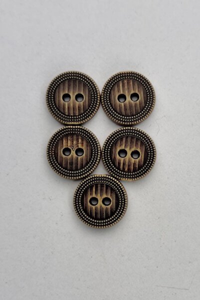 Şirin Yün Küçük Boy Ahşap Görünümlü Eskitme Kaban Çeket Hırka Yelek Düğmesi 5...