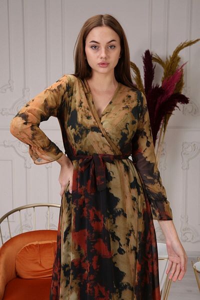 the ZKS Rochie din șifon cu lungime midi cu model
