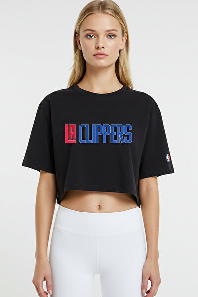 BA Sportswear تي شيرت لوس أنجلوس لكرة السلة باللون الأسود مقاس كبير