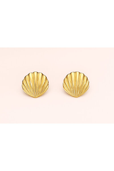 Alea أقراط نسائية موديل صدفة البحر باللون الذهبي |   تصميم أنيق بحد أدنى |   ...